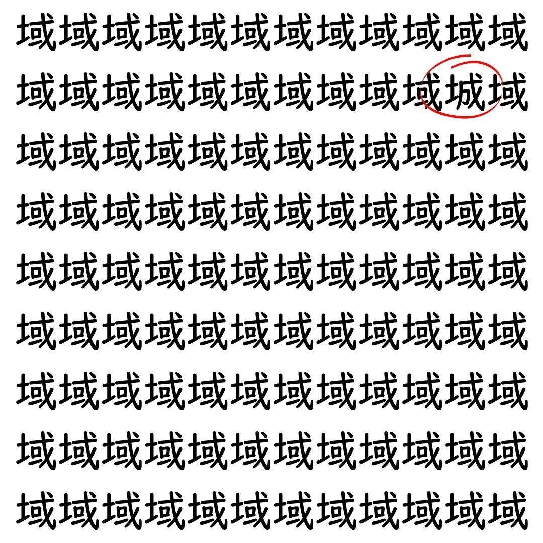 【漢字探し】ずらっと並んだ「域」の中にまぎれた別の漢字一文字は？