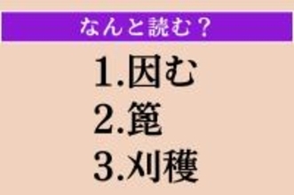 【難読漢字】「因む」「篦」「刈穫」読める？