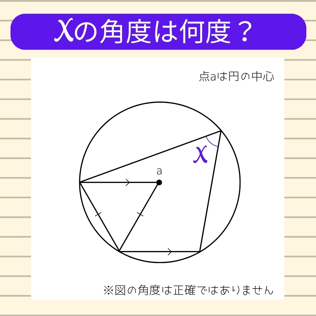 【角度当てクイズ Vol.1034】xの角度は何度？
