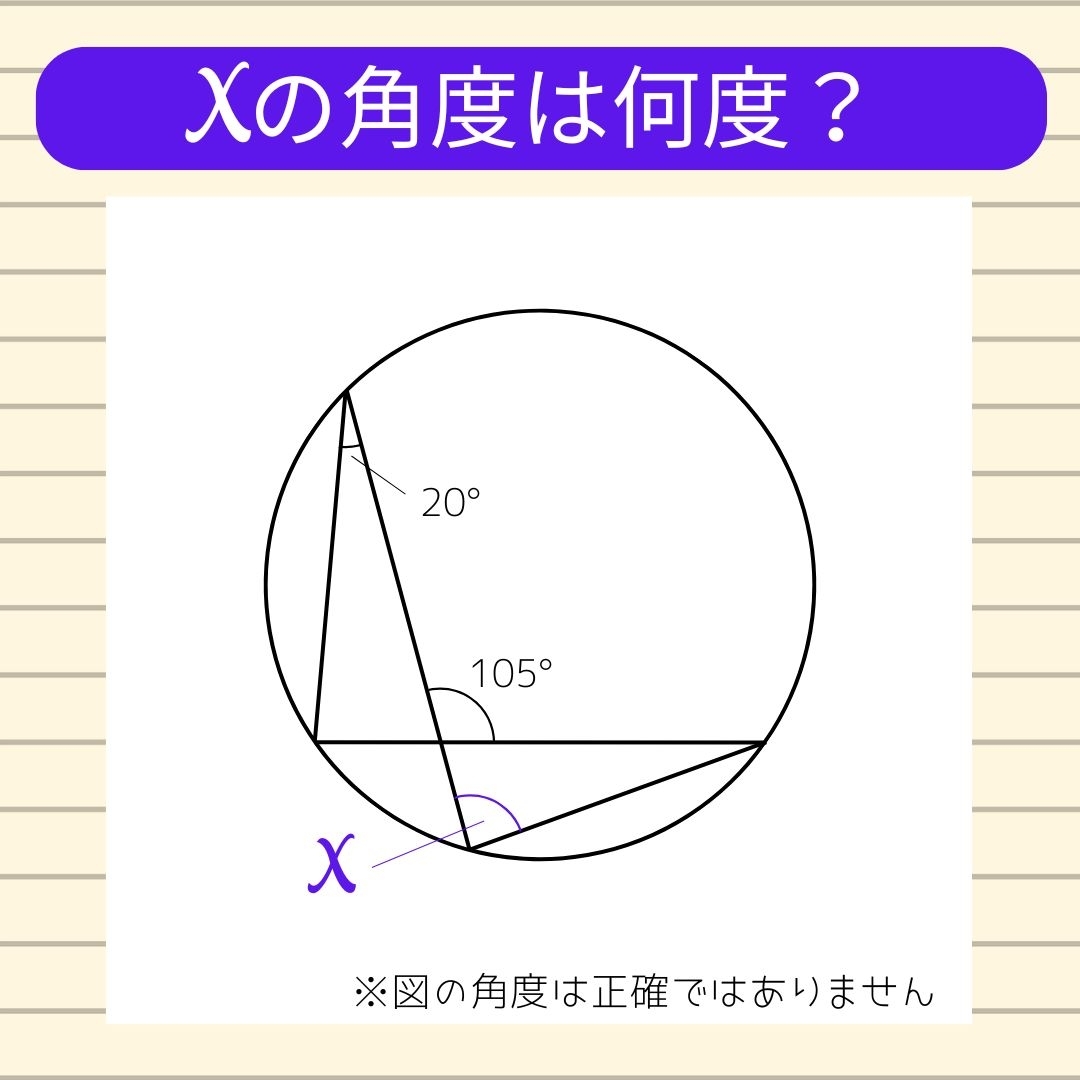 【角度当てクイズ Vol.1190】xの角度は何度？