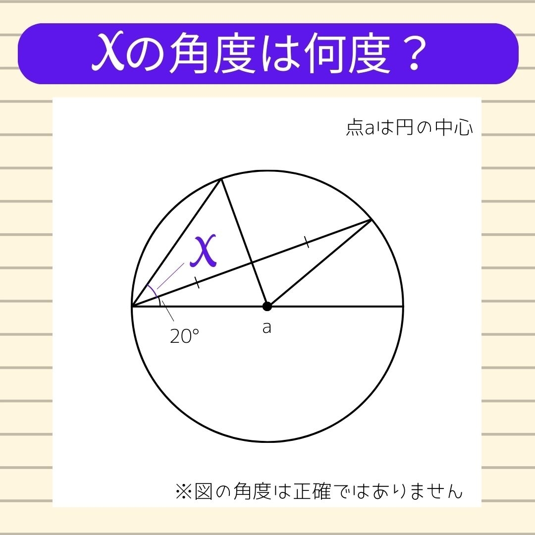 【角度当てクイズ Vol.266】xの角度は何度？