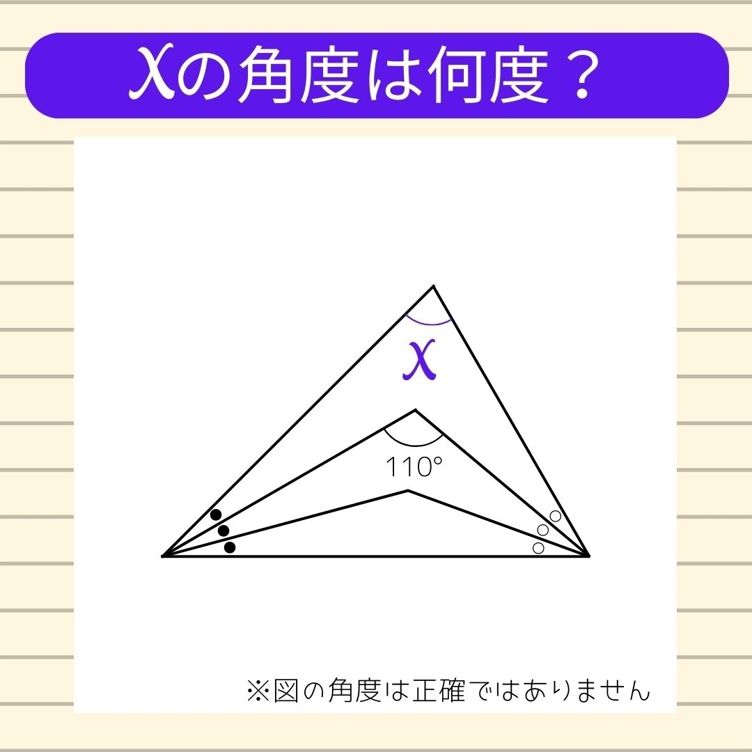 【角度当てクイズ Vol.415】xの角度は何度？
