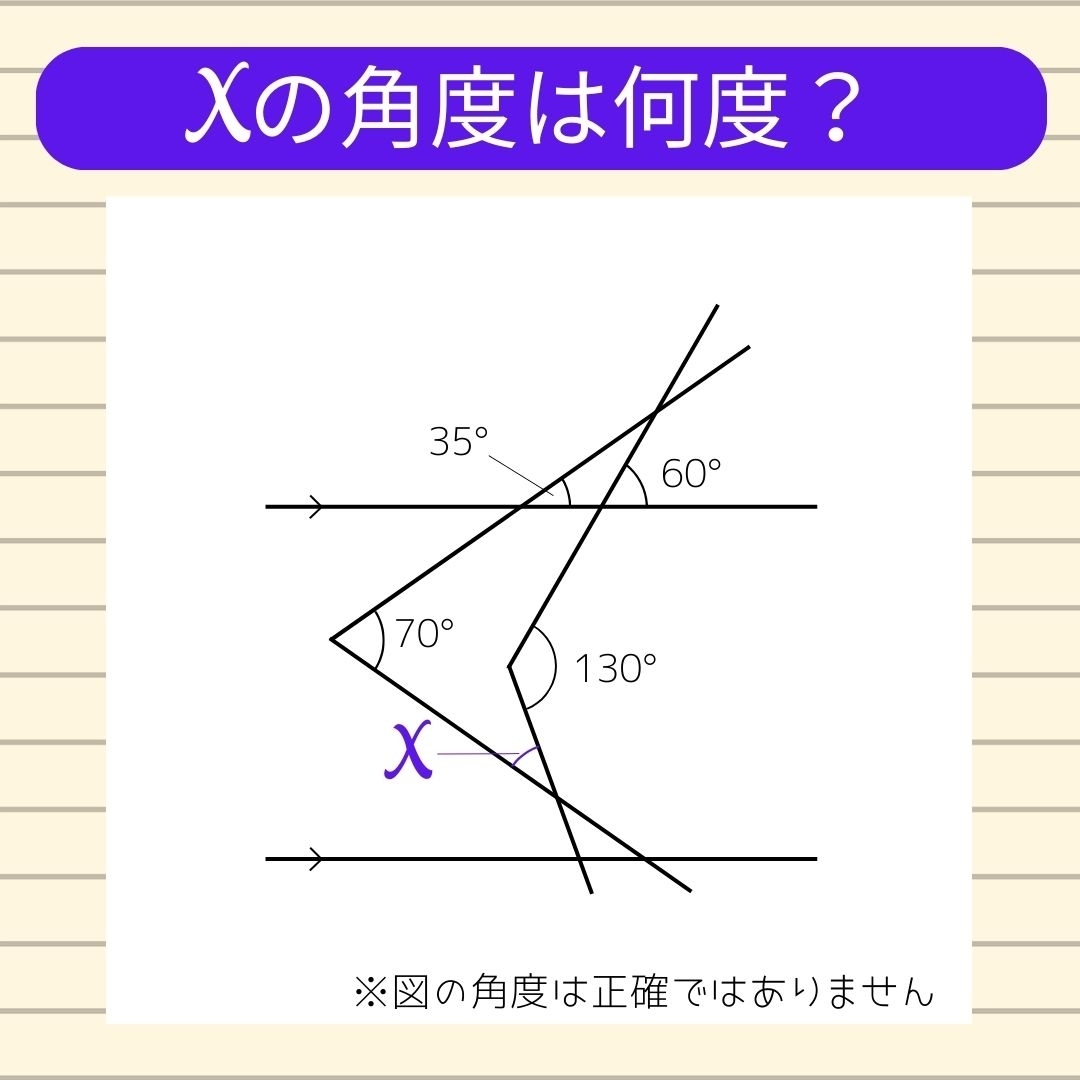 【角度当てクイズ Vol.727】xの角度は何度？