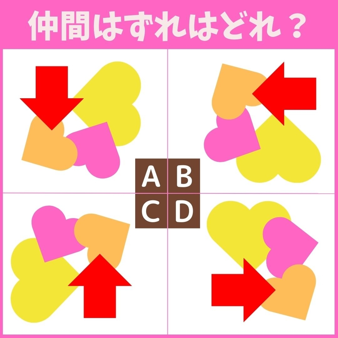 【仲間はずれの図形はどれ？】4つの図形のうち、他と異なるものを1つ見つけてください＜Vol.36＞