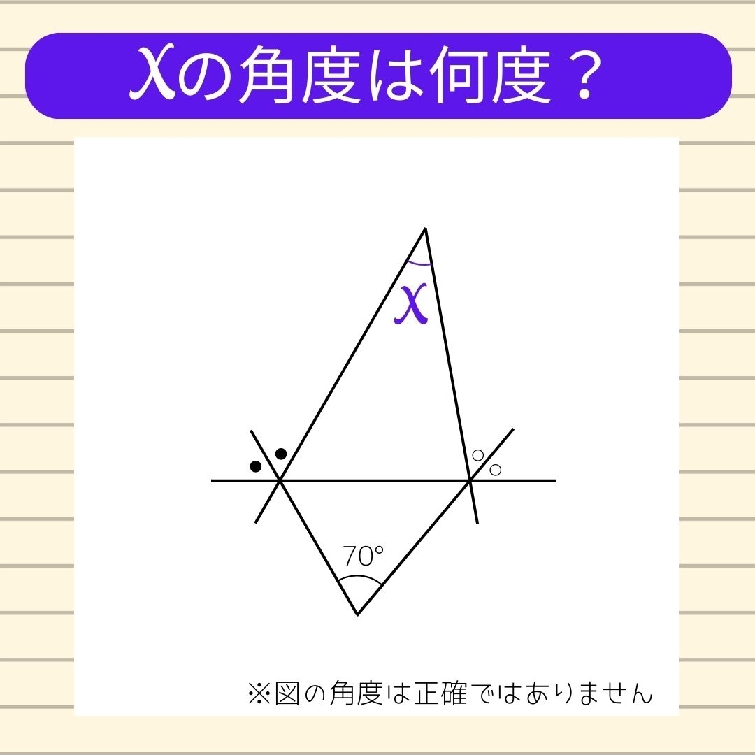 【角度当てクイズ Vol.401】xの角度は何度？
