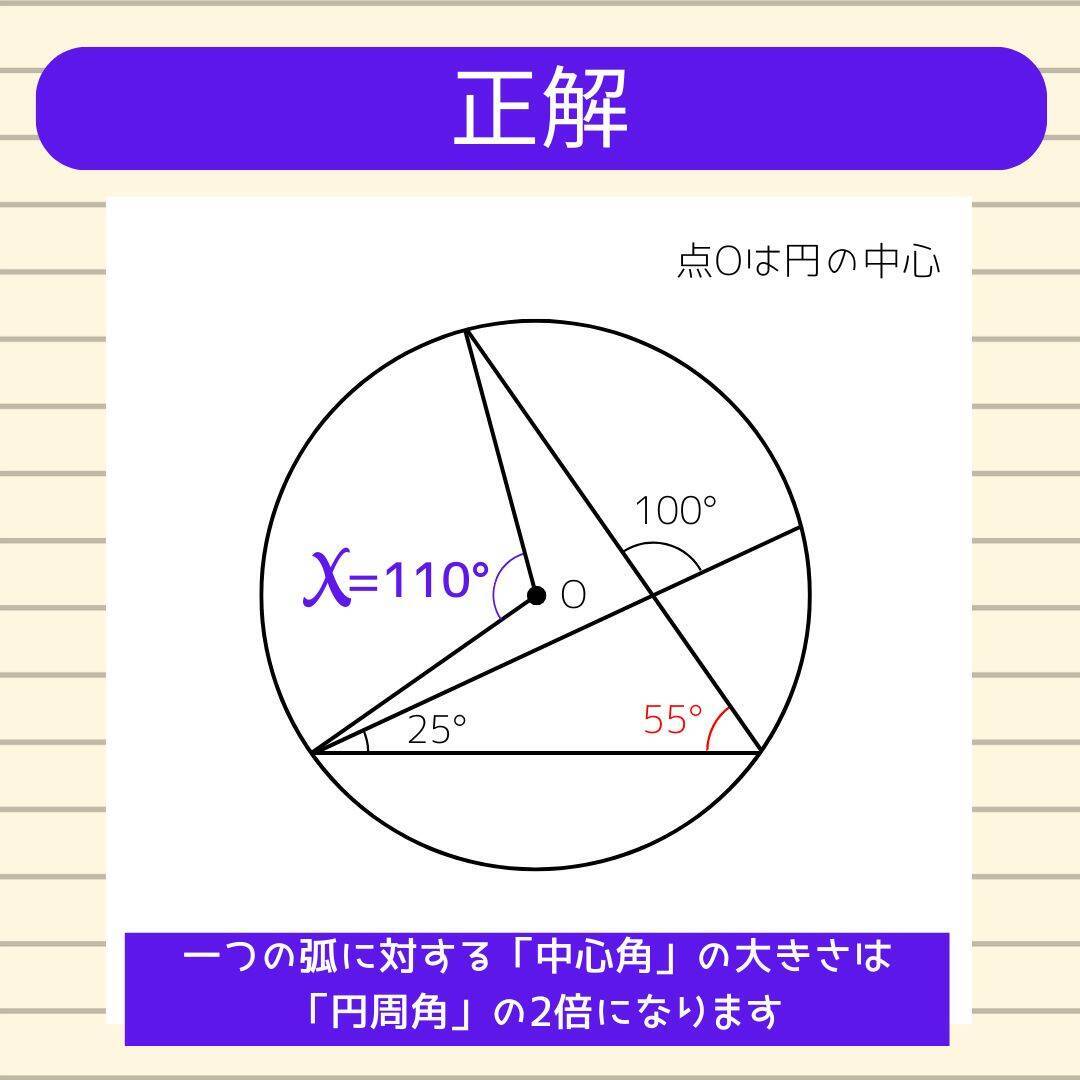 【角度当てクイズ Vol.2140】xの角度は何度？