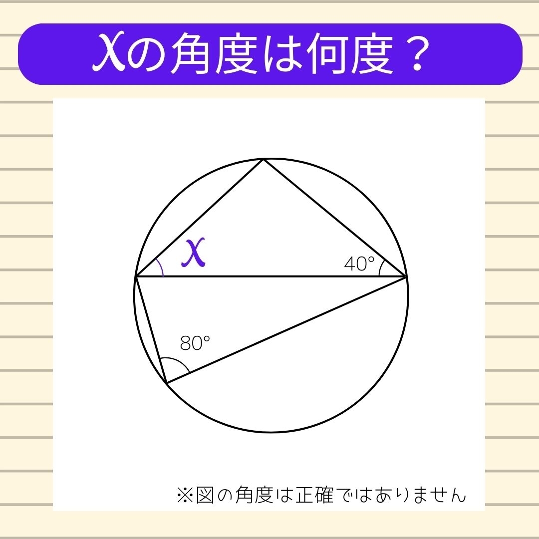 【角度当てクイズ Vol.227】xの角度は何度？