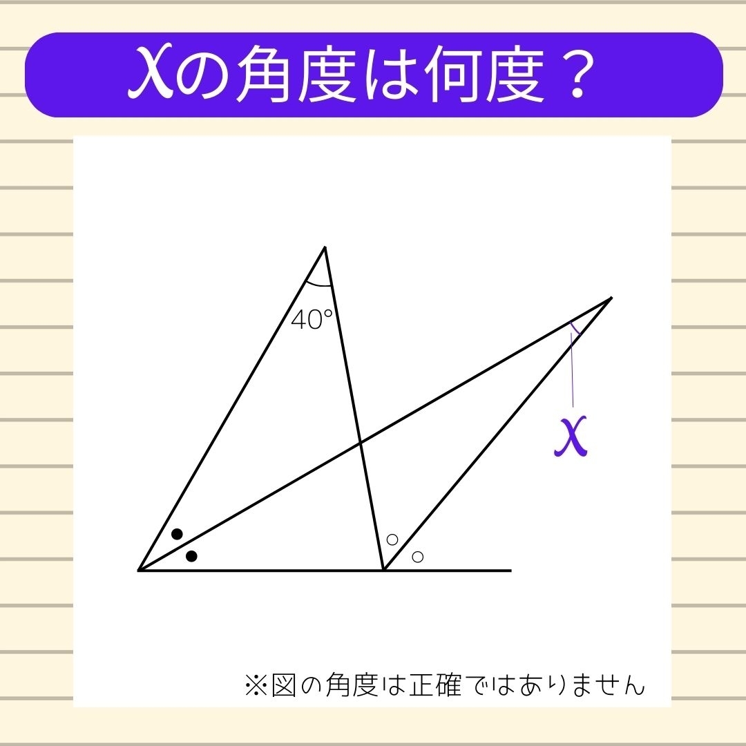 【角度当てクイズ Vol.233】xの角度は何度？