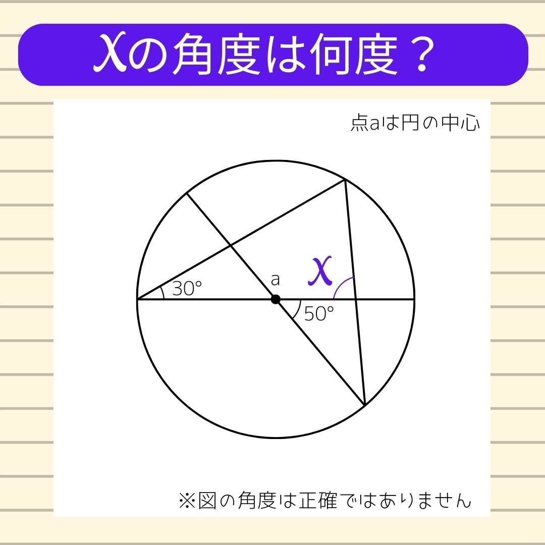 【角度当てクイズ Vol.693】xの角度は何度？