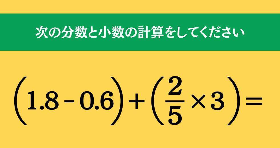 大人ならわかる？ 小学校の「算数」問題＜Vol.1459＞
