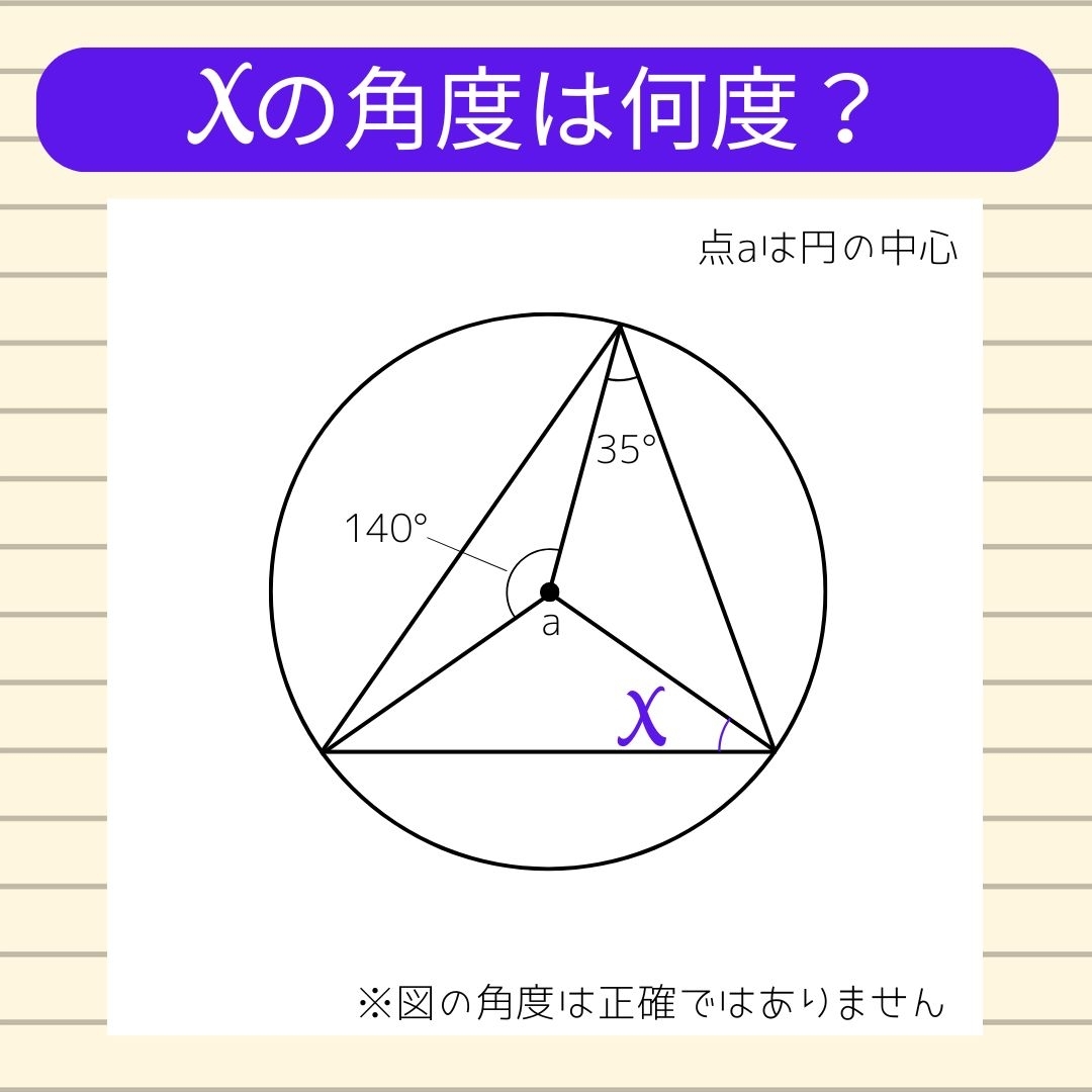 【角度当てクイズ Vol.1037】xの角度は何度？