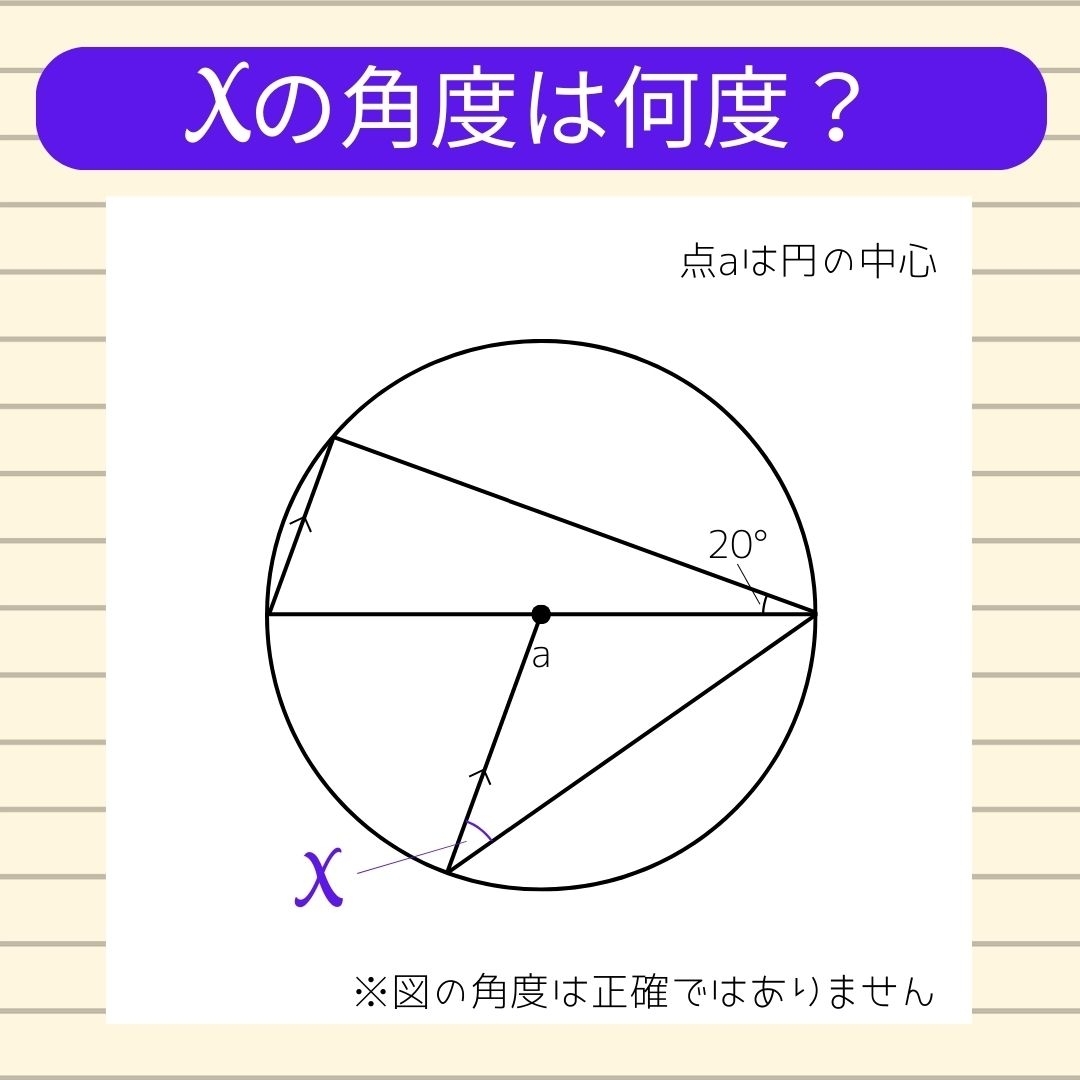 【角度当てクイズ Vol.1047】xの角度は何度？