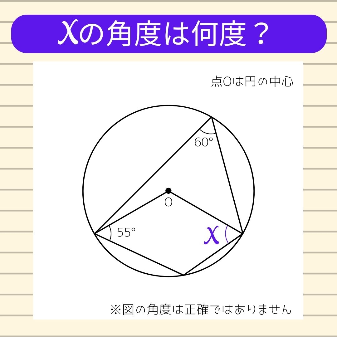 【角度当てクイズ Vol.1968】xの角度は何度？