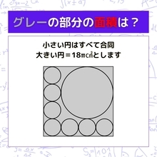 【図形問題】グレーの部分の面積を求めよ！＜Vol.1060＞