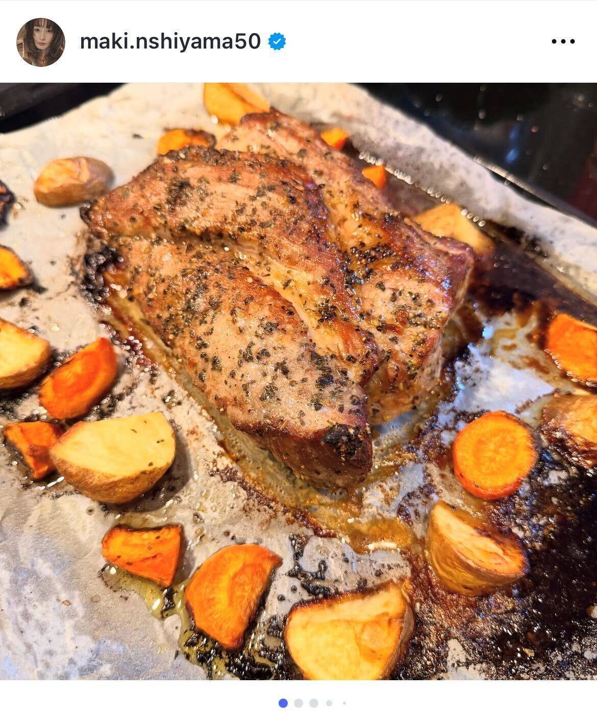 西山茉希、オーブンに入れて待つだけの手作りローストポークのレシピを紹介「今日の自分を褒めれます」