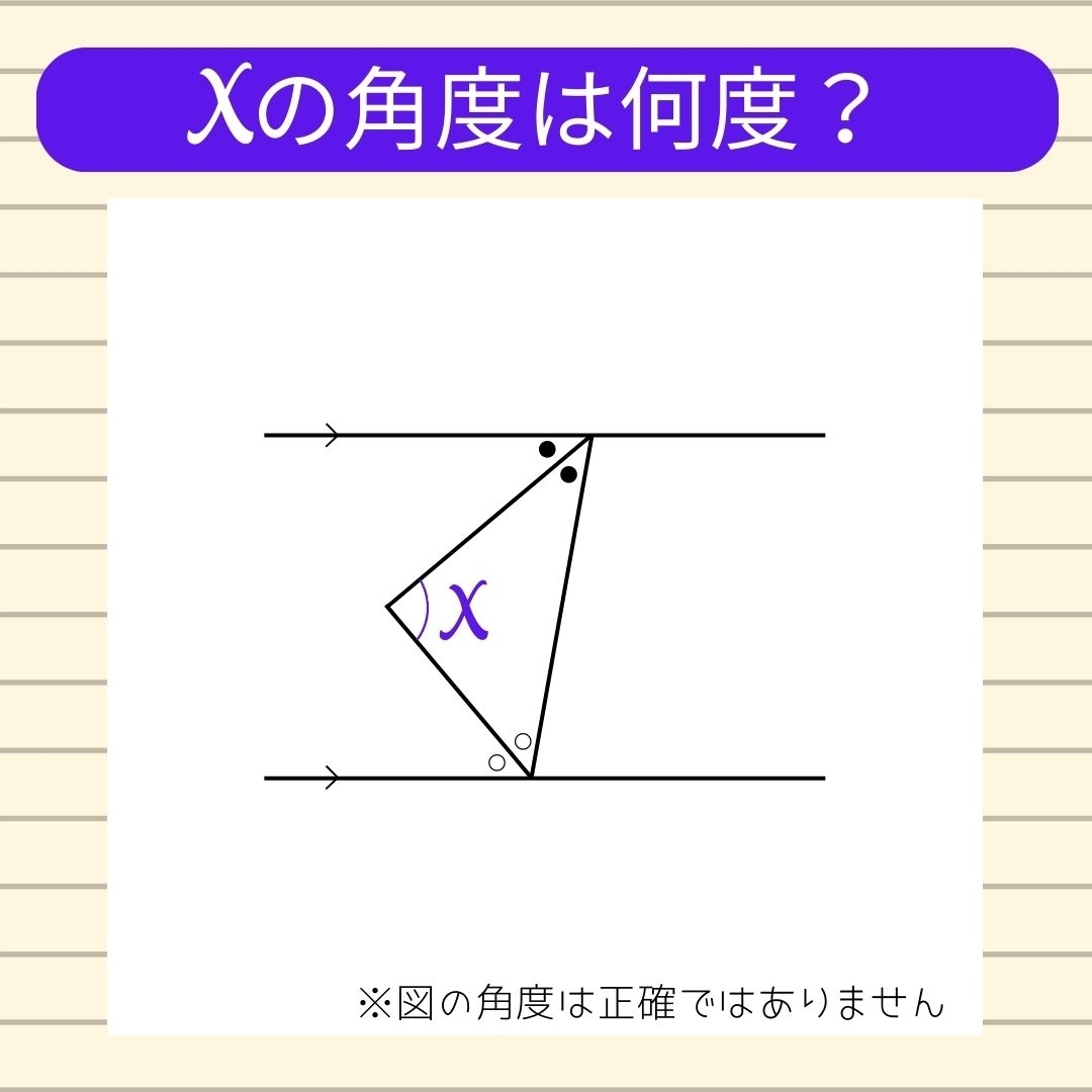 【角度当てクイズ Vol.419 】xの角度は何度？