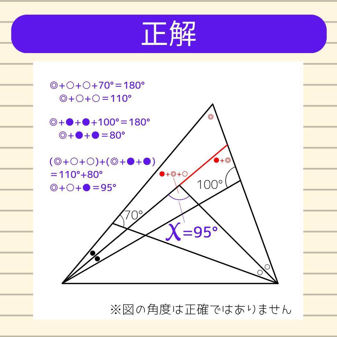 【角度当てクイズ Vol.1881】xの角度は何度？＜全3問＞