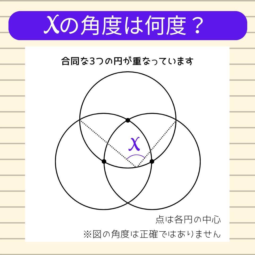 【角度当てクイズ Vol.2380】xの角度は何度？