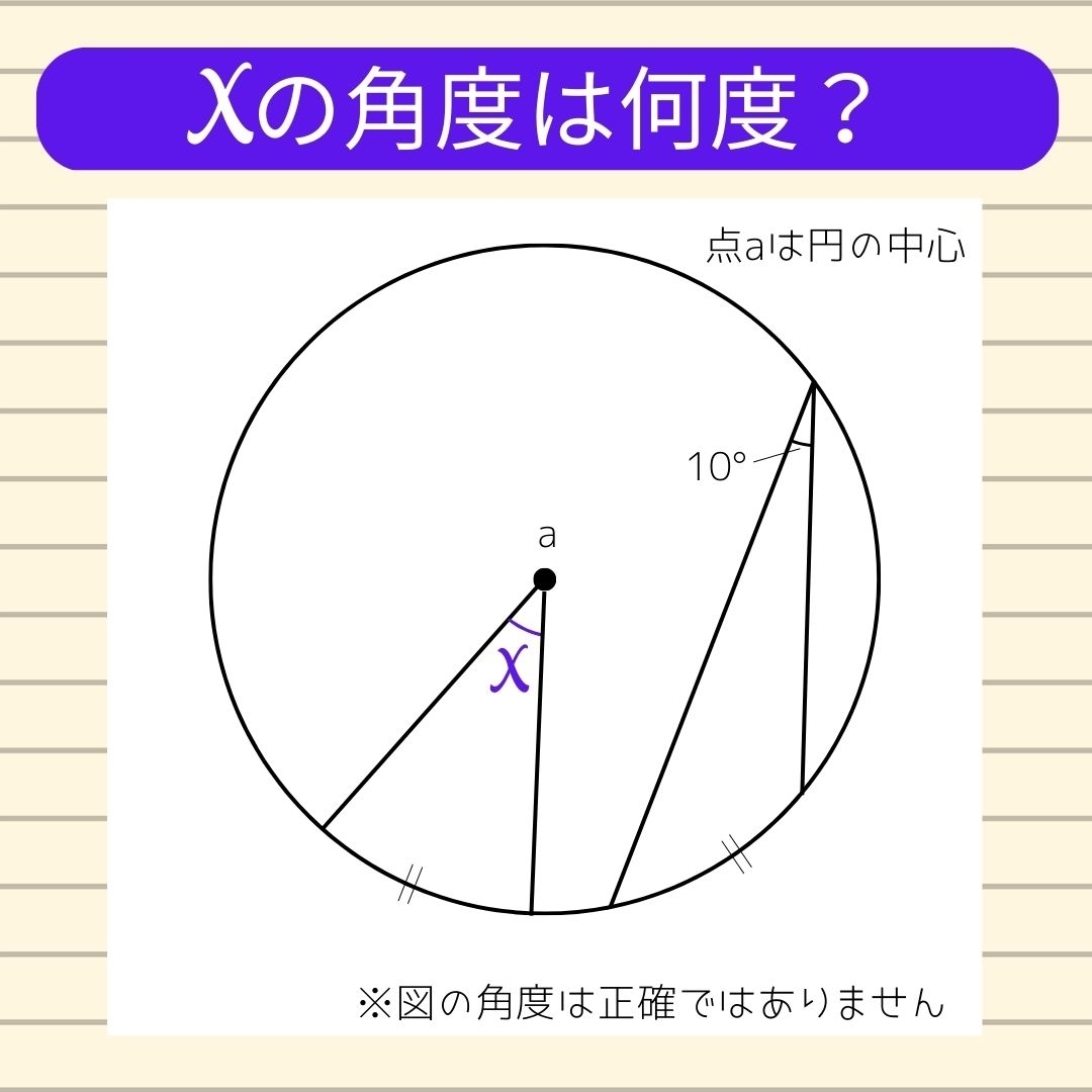 【角度当てクイズ Vol.90】xの角度は何度？