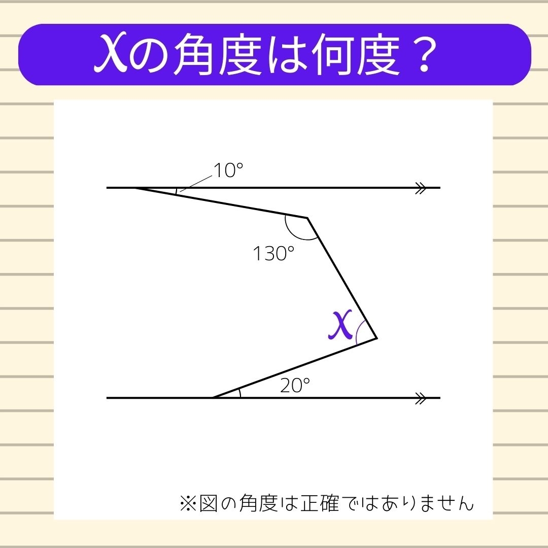 【角度当てクイズ Vol.201】xの角度は何度？