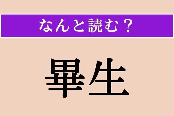 【難読漢字】「畢生」正しい読み方は？ 生涯を終えるまでの期間のことを言います