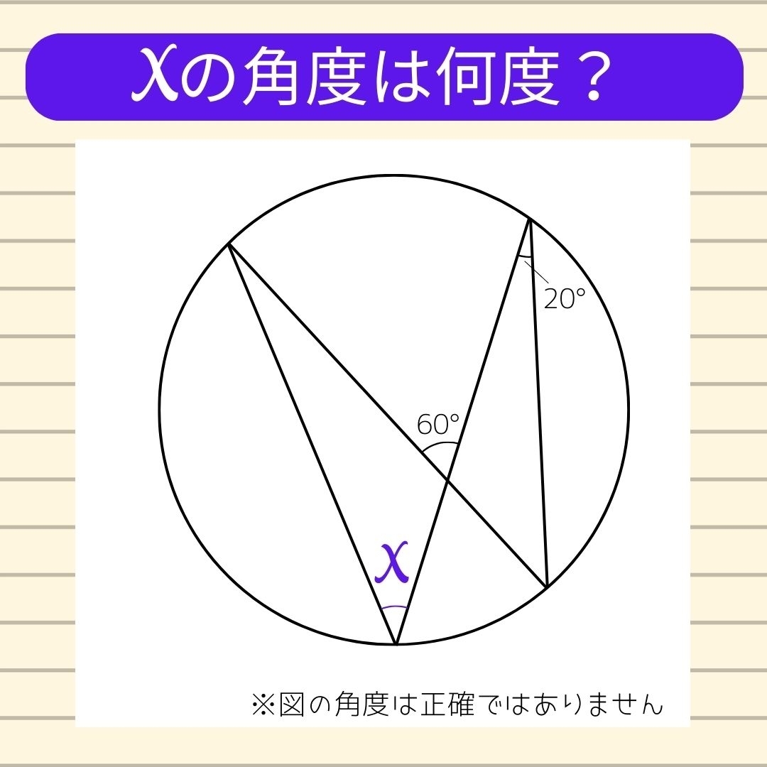 【角度当てクイズ Vol.304】xの角度は何度？