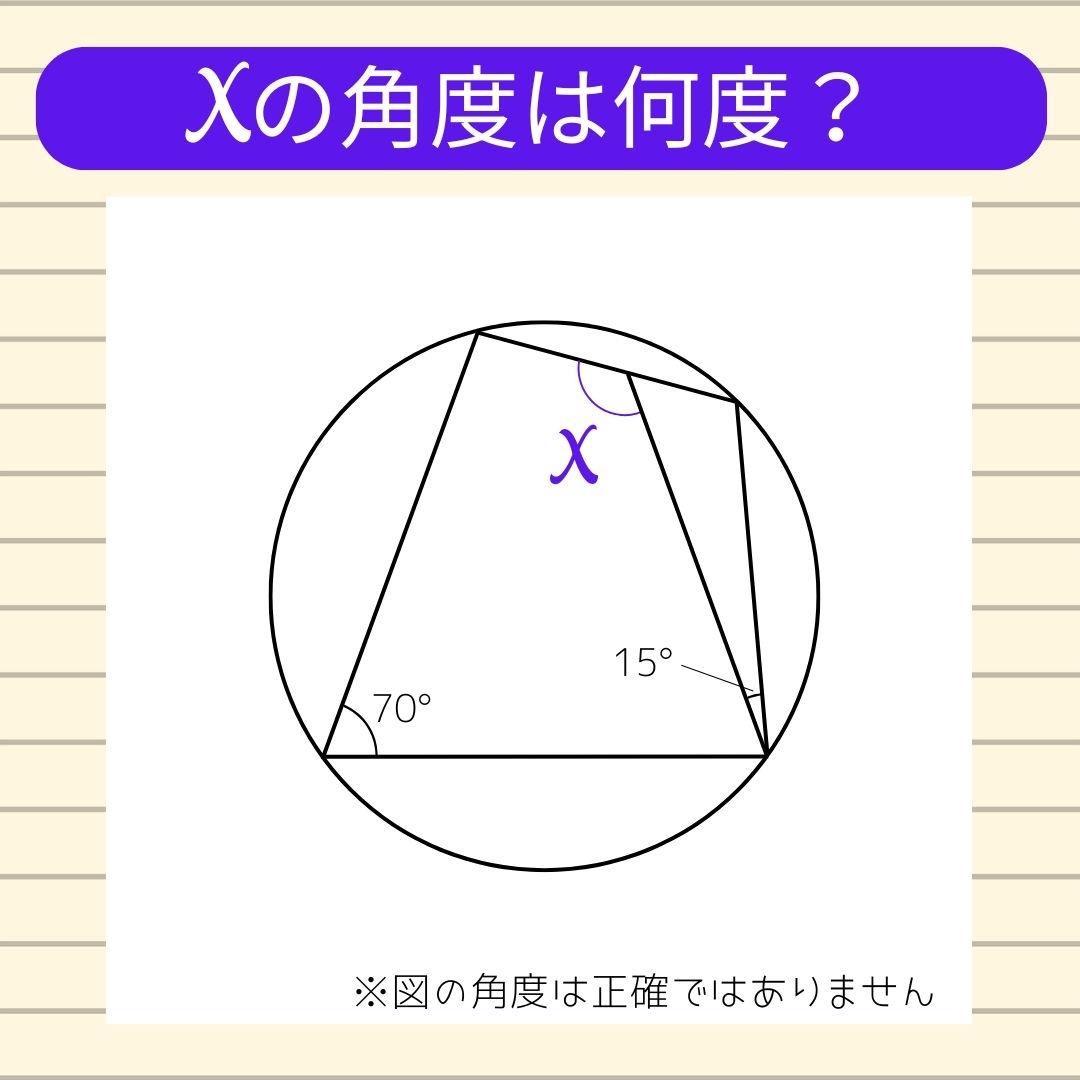 【角度当てクイズ Vol.981】xの角度は何度？
