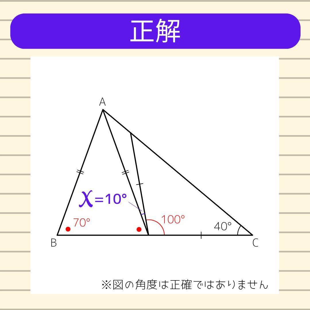 【角度当てクイズ Vol.2032】xの角度は何度？