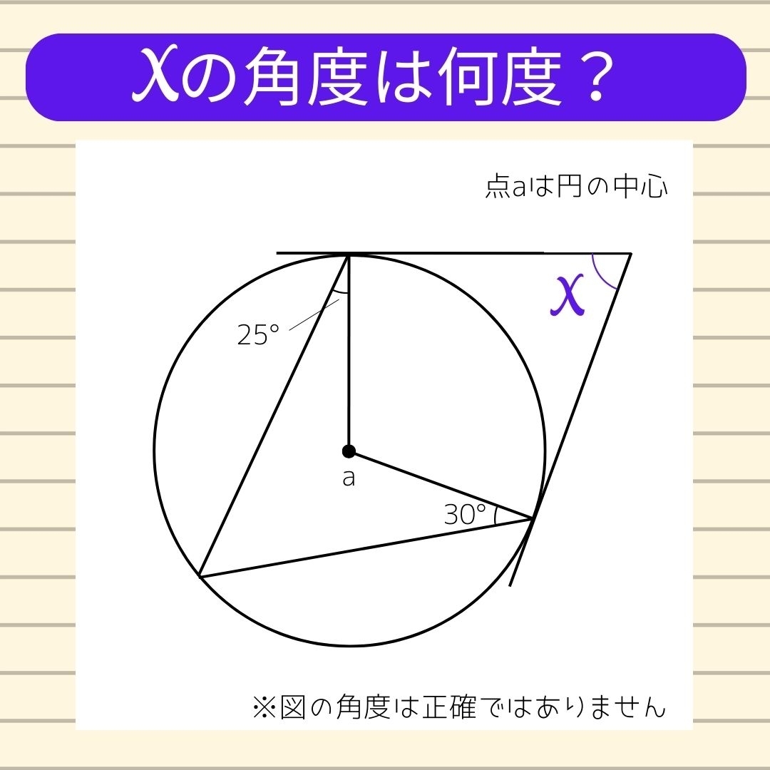 【角度当てクイズ Vol.752】xの角度は何度？