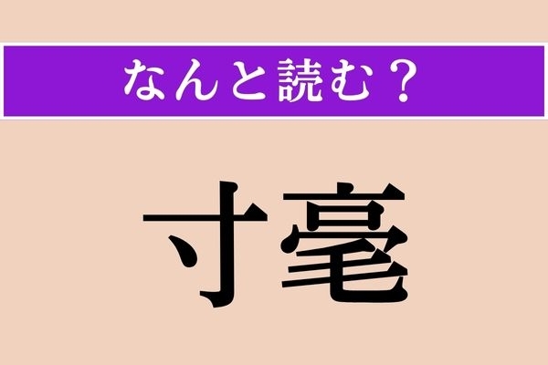 【難読漢字】「寸毫」正しい読み方は？「ほんの少し」という意味です