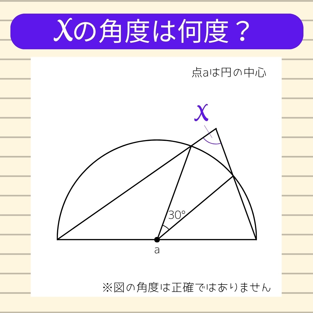 【角度当てクイズ Vol.754】xの角度は何度？