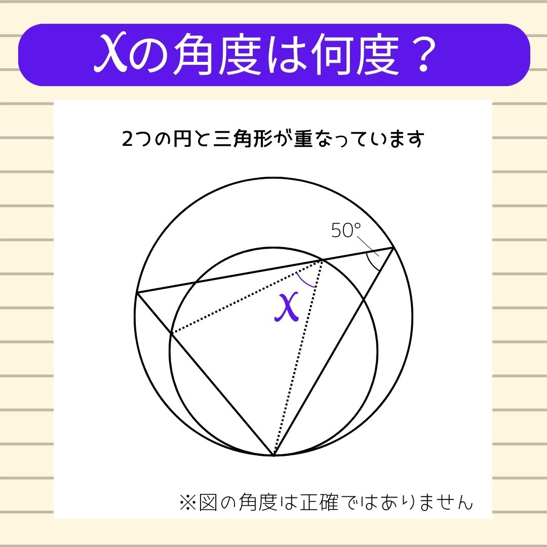 【角度当てクイズ Vol.1914】xの角度は何度？