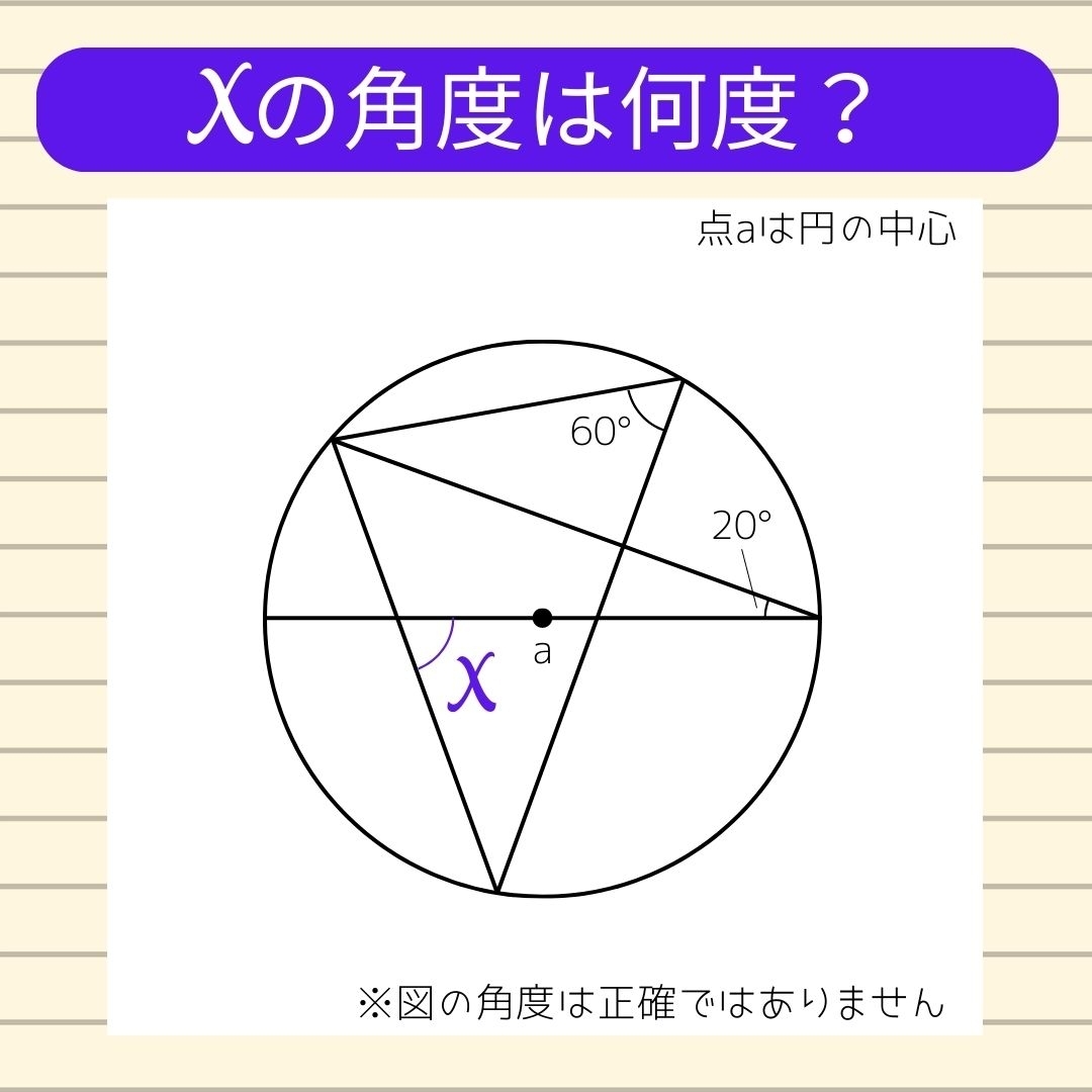 【角度当てクイズ Vol.371】xの角度は何度？