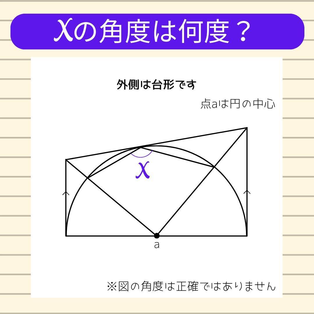 【角度当てクイズ Vol.773】xの角度は何度？