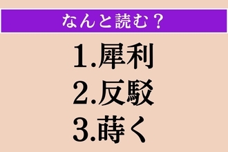 【難読漢字】「犀利」「反駁」「蒔く」読める？