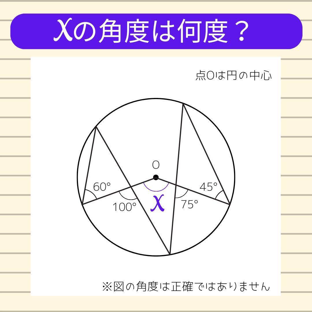 【角度当てクイズ Vol.2360】xの角度は何度？