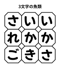 【単語パズル Vol.50】3文字の魚類を見つけて！