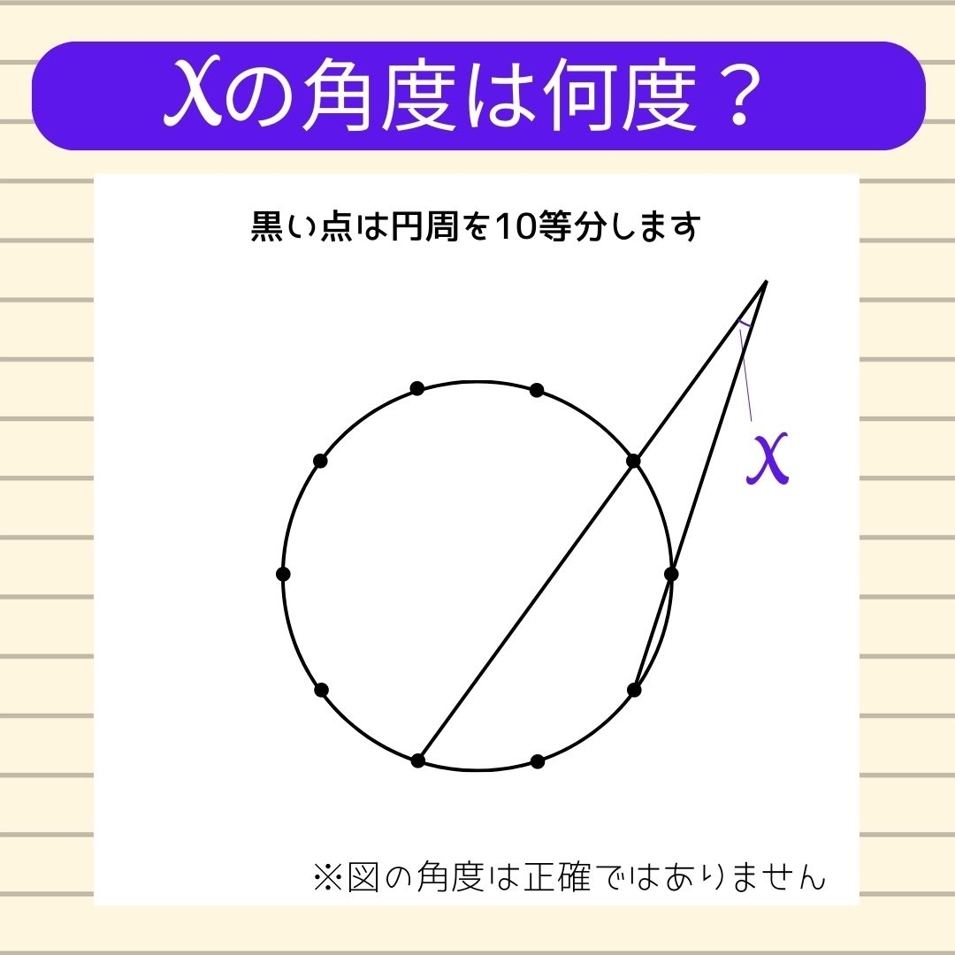 【角度当てクイズ Vol.393】xの角度は何度？