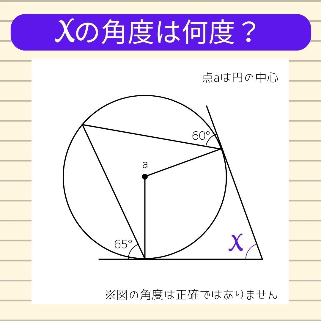 【角度当てクイズ Vol.847】xの角度は何度？
