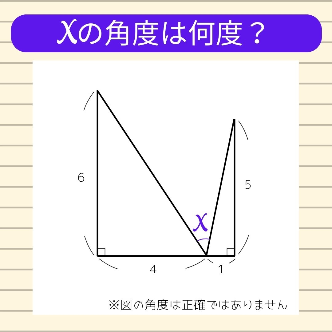 【角度当てクイズ Vol.1091】xの角度は何度？