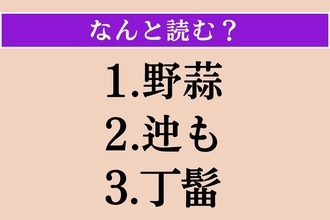 【難読漢字】「野蒜」「迚も」「丁髷」読める？