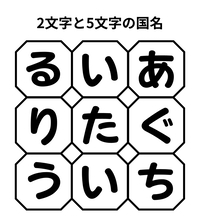 【単語パズル Vol.16】2文字と5文字の国名を見つけて！