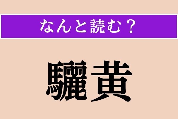 【難読漢字】「驪黄」正しい読み方は？「黒色」と「黄色」のことを言います
