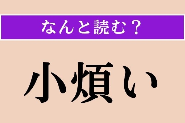 【難読漢字】「小煩い」正しい読み方は？ 口やかましいことです