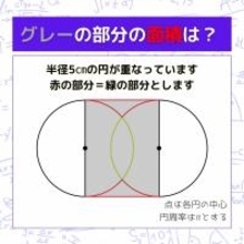 【図形問題】グレーの部分の面積を求めよ！＜Vol.823＞