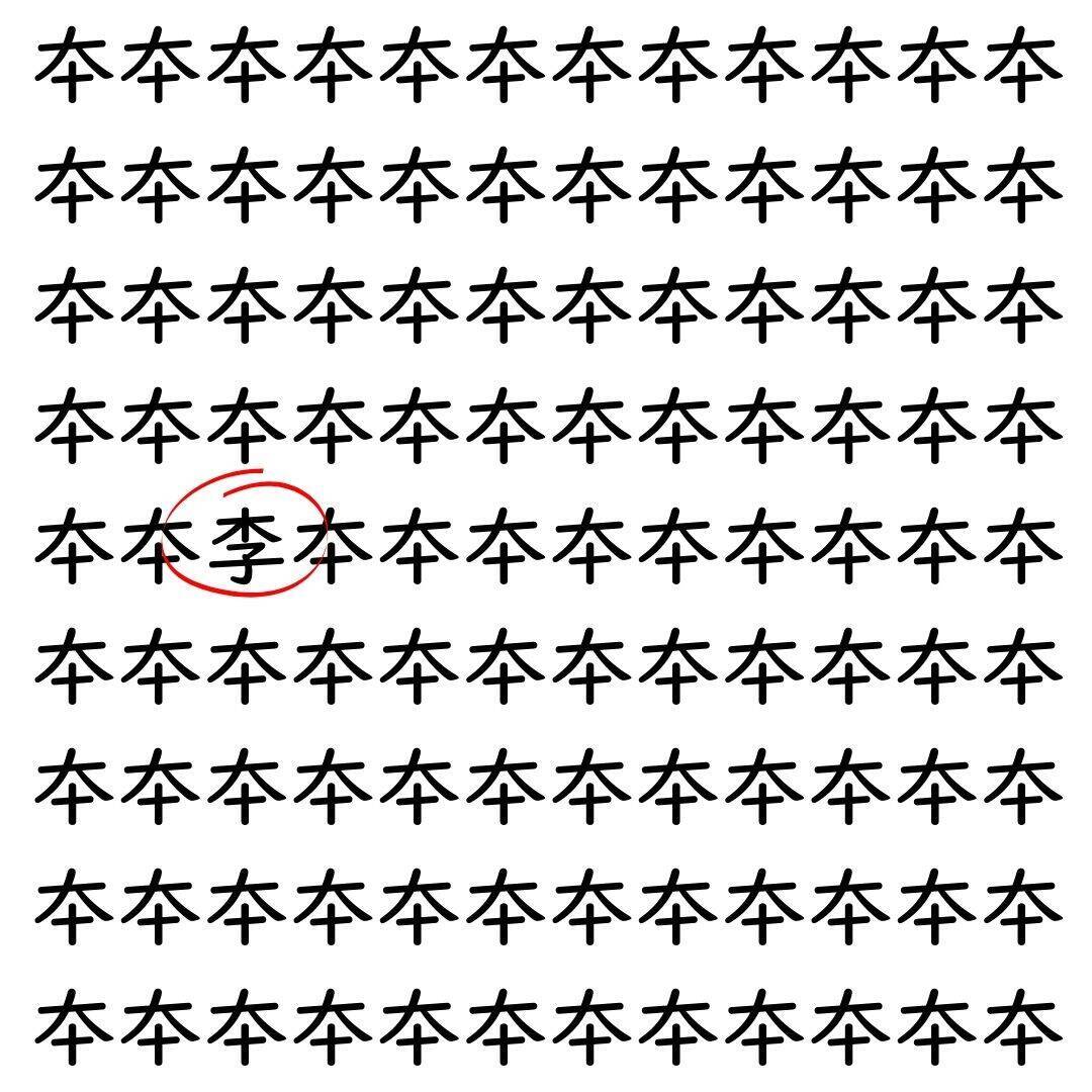 【漢字探し】ずらっと並んだ「夲」の中にまぎれた別の漢字一文字は？