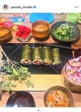 安田美沙子、フライング節分で家族団らん　次男の豆まきが「キツすぎて顔を狙う」