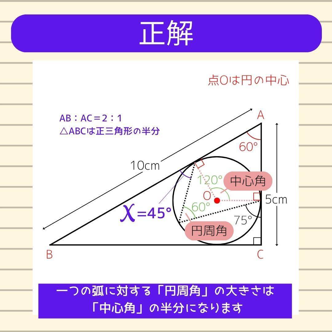 【角度当てクイズ Vol.2428】xの角度は何度？