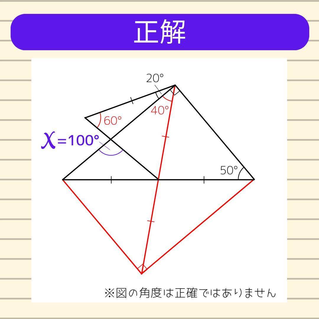 【角度当てクイズ Vol.1978】xの角度は何度？
