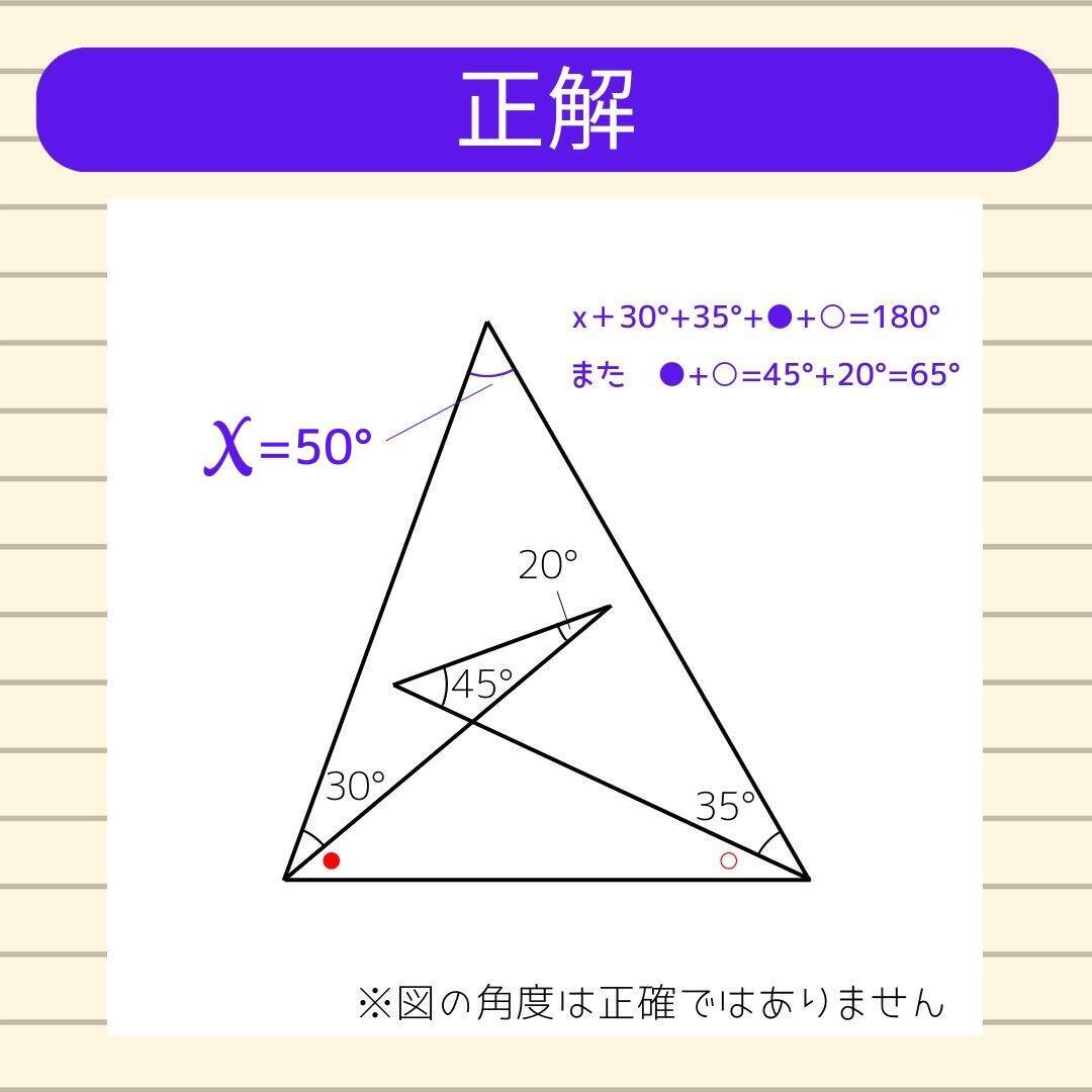 【角度当てクイズ Vol.2229】xの角度は何度？＜全3問＞